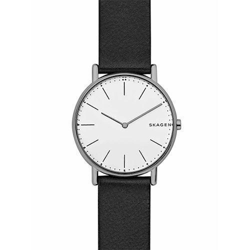 Image of Signatur Slim blank stål quartz med to visere herre ur fra Skagen, SKW6419